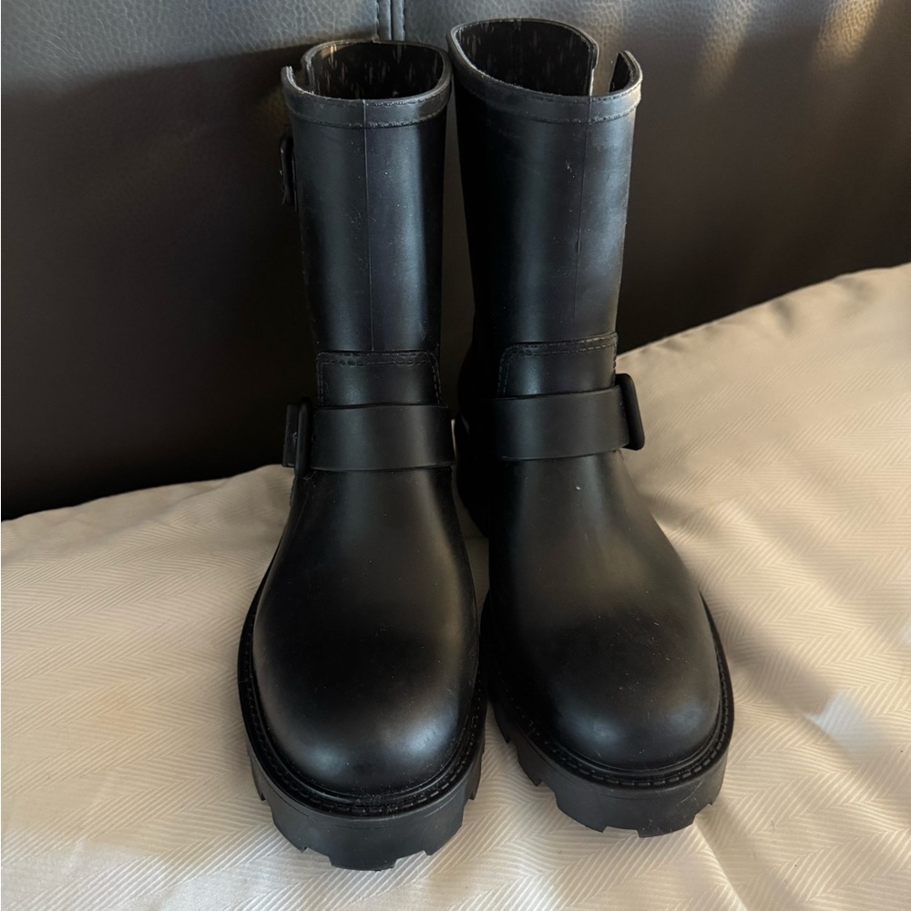 Jimmy Choo black Yeal rain boot.